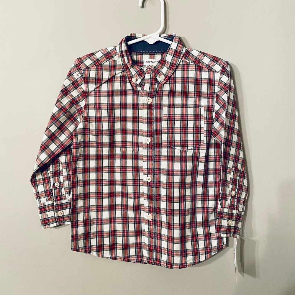 NWT toddler Buffalo plaid button down